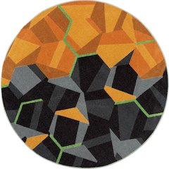 Kid Essentials Stealth 7'7" Round Area Rug in Color Tangerine