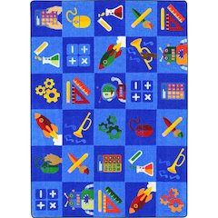Kid Essentials STEAM into Learning 7'8" x 10'9" Area Rug in Color Multi