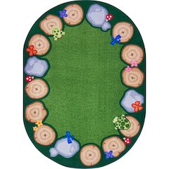 Kid Essentials Stumped 7'8" x 10'9" Oval Area Rug in Color Multi