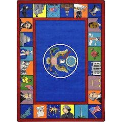 Kid Essentials Symbols of America 7'8" x 10'9" Area Rug in Color Multi