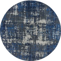 Kid Essentials Terra Mae 5'4" Round Area Rug in Color Marine