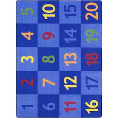 Kid Essentials Time to Count 7'8" x 10'9" Area Rug in Color Multi