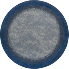 Kid Essentials Urban Edges 5'4" Round Area Rug in Color Marine