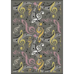 Kid Essentials Virtuoso 5'4" x 7'8" Area Rug in Color Gray