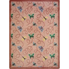 Kaleidoscope Wing Dings 5'4" x 7'8" Area Rug in Color Rose
