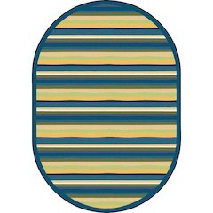 Kid Essentials Yipes Stripes 5'4" x 7'8" Oval Area Rug in Color Bold