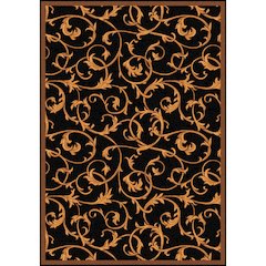 Any Day Matinee Acanthus 7'8" x 10'9" Area Rug in Color Black
