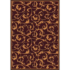 Any Day Matinee Acanthus 7'8" x 10'9" Area Rug in Color Burgundy