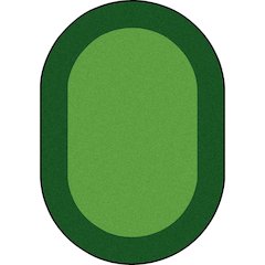 Kid Essentials All Around 10'9" x 13'2" Oval Area Rug in Color Green