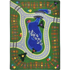 Kid Essentials Alphabet Express 10'9" x 13'2" Area Rug in Color Multi