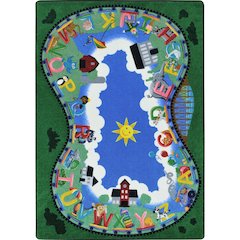 Kid Essentials Alphabet Railway 10'9" x 13'2" Area Rug in Color Multi