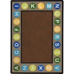 Kid Essentials Alphabet Spots 10'9" x 13'2" Area Rug in Color Earthtone