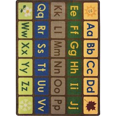 Kid Essentials Any Day Alphabet 10'9" x 13'2" Area Rug in Color Earthtone