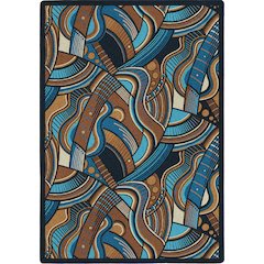 Kaleidoscope Blue Note 10'9" x 13'2" Area Rug in Color Multi