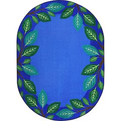 Kid Essentials Breezy Branches 10'9" x 13'2" Oval Area Rug in Color Multi