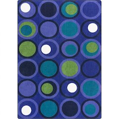 Kid Essentials Circle Back 10'9" x 13'2" Area Rug in Color Indigo