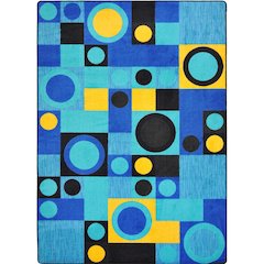 Kid Essentials City Block 7'8" x 10'9" Area Rug in Color Blue