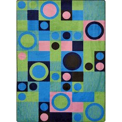 Kid Essentials City Block 7'8" x 10'9" Area Rug in Color Green