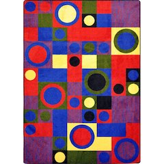 Kid Essentials City Block 7'8" x 10'9" Area Rug in Color Red
