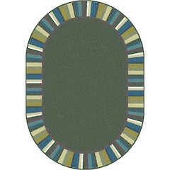 Kid Essentials Clean Green 7'8" x 10'9" Oval Area Rug in Color Soft