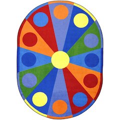 Kid Essentials Color Wheel 10'9" x 13'2" Oval Area Rug in Color Multi