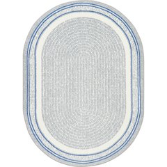 Cozy Corner 7'8" x 10'9" Oval Area Rug in Color Light Blue