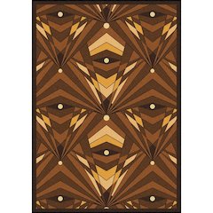 Any Day Matinee Deco Strobe 7'8" x 10'9" Area Rug in Color Brown