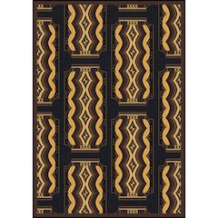 Any Day Matinee Deco Ticket 7'8" x 10'9" Area Rug in Color Brown