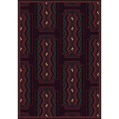 Any Day Matinee Deco Ticket 7'8" x 10'9" Area Rug in Color Burgundy