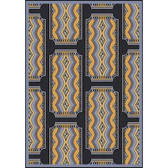 Any Day Matinee Deco Ticket 7'8" x 10'9" Area Rug in Color Charcoal