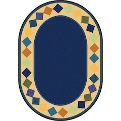 Kid Essentials Delightful Diamonds 7'8" x 10'9" Oval Area Rug in Color Multi