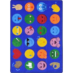 Kid Essentials Emoji Expressions 10'9" x 13'2" Area Rug in Color Multi