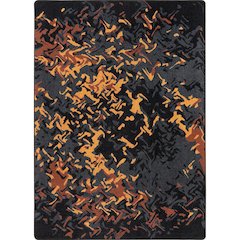 Kid Essentials Eruption 7'8" x 10'9" Area Rug in Color Tangerine