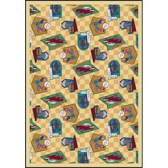 Kaleidoscope Fabulous Fifties 7'8" x 10'9" Area Rug in Color Gold
