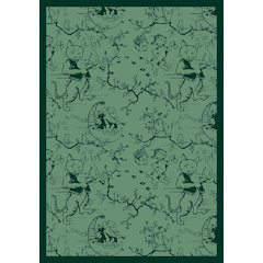 Kaleidoscope Fancy Fiddler 7'8" x 10'9" Area Rug in Color Green