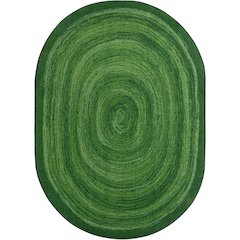 Kid Essentials Feeling Fun 10'9" x 13'2" Oval Area Rug in Color Green