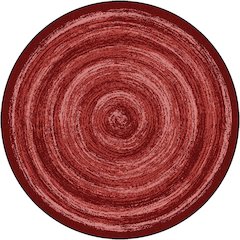 Kid Essentials Feeling Fun 13'2" Round Area Rug in Color Red
