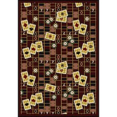 Games People Play Feeling Lucky 7'8" x 10'9" Area Rug in Color Burgundy