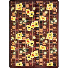 Games People Play Feeling Lucky 7'8" x 10'9" Area Rug in Color Rust