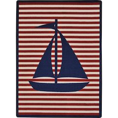 Kid Essentials Following Seas 7'8" x 10'9" Area Rug in Color Blue