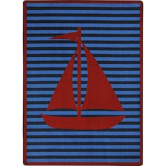 Kid Essentials Following Seas 7'8" x 10'9" Area Rug in Color Red
