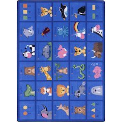 Friendly Phonics Animals 10'9" x 13'2" Area Rug in Color French