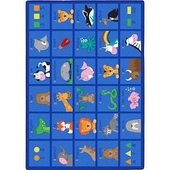 Kid Essentials Friendly Phonics Animals 10'9" x 13'2" Area Rug in Color Multi