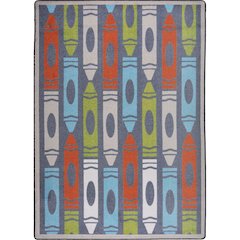 Playful Patterns Jumbo Crayons 7'8" x 10'9" Area Rug in Color Chalkdust