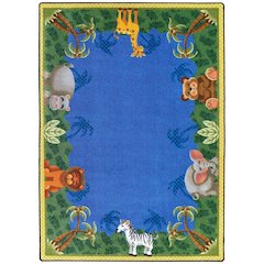 Kid Essentials Jungle Friends 7'8" x 10'9" Area Rug in Color Multi