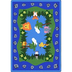 Kid Essentials Jungle Peeps 10'9" x 13'2" Area Rug in Color Multi