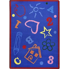 Playful Patterns Kid's Art 7'8" x 10'9" Area Rug in Color Rainbow