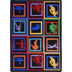 Games People Play Let the Games Begin 7'8" x 10'9" Area Rug in Color Multi