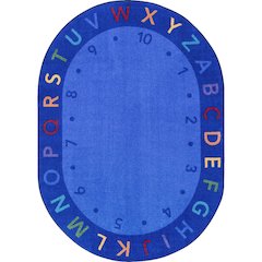 Kid Essentials Lively Letters 10'9" x 13'2" Oval Area Rug in Color Multi