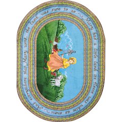 Kid Essentials Mary's Lamb 7'8" x 10'9" Oval Area Rug in Color Multi